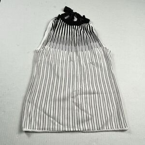 White House Black Market Knit Sleeveless Top Bow Neck Halter Casual Top Small